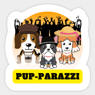 Pup-parazzi crowd - french bulldog french poodle beagle Sticker